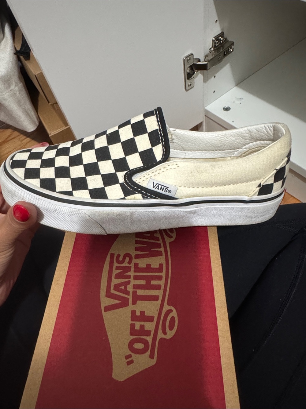 Vans Kids Checkerboard Slip-On - Black & Cream